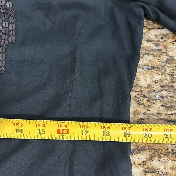 Sportalm Kitzbuhel Black Cotton Silk Blend Embellished Button Down Shirt Size M - Picture 10 of 11